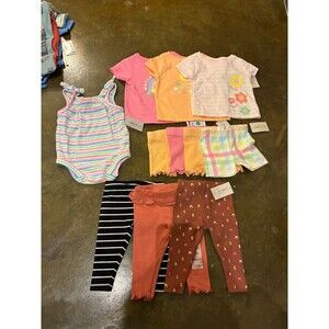 NWT Baby Girls Summer Capsule Wardrobe Outfit Sets- Garanimals - 0-3M
